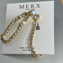 Load image into Gallery viewer, Merx Sofistica Gold &amp; Crystal Dangle Post Earring
