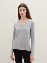 Load image into Gallery viewer, Tom Tailor Basic V-Neck Sweater in Nighttime Blue, Blackberry, Crimson or Silver Grey Melange
