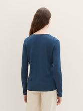 Load image into Gallery viewer, Tom Tailor Basic V-Neck Sweater in Nighttime Blue, Blackberry, Crimson or Silver Grey Melange
