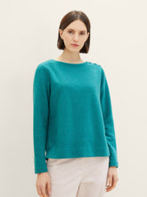Load image into Gallery viewer, Tom Tailor Evergreen Melange Cozy Rib Sweatshirt
