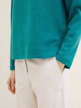 Load image into Gallery viewer, Tom Tailor Evergreen Melange Cozy Rib Sweatshirt
