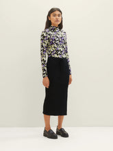Load image into Gallery viewer, Tom Tailor Lilac Green Floral Print Turtleneck T-Shirt
