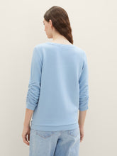 Load image into Gallery viewer, Tom Tailor Structured Jacquard Top with Ruched 3/4 Sleeve
