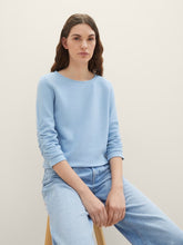 Load image into Gallery viewer, Tom Tailor Structured Jacquard Top with Ruched 3/4 Sleeve
