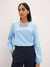 Load image into Gallery viewer, Tom Tailor Vertical Thin Stripe Blue White T-Shirt Blouse
