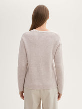 Load image into Gallery viewer, Tom Tailor Dusty Beige Melange Knitted Pullover with a V-Neckline
