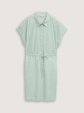 Load image into Gallery viewer, Tom Tailor White &amp; Green Stripe Dress
