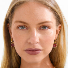 Load image into Gallery viewer, Now Red Agate Pendant Hoop Earrings

