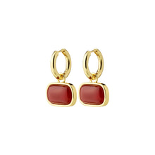 Load image into Gallery viewer, Now Red Agate Pendant Hoop Earrings
