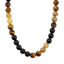 Load image into Gallery viewer, Pilgrim Unfold Semi-Precious Stones Tiger Eye Necklace - Brown &amp; Gold Plated
