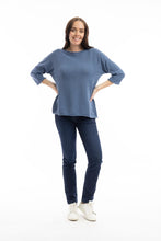 Load image into Gallery viewer, Orientique Boat Neck 3/4 Sleeve Cotton Sweater
