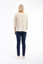 Load image into Gallery viewer, Orientique Boat Neck 3/4 Sleeve Cotton Sweater
