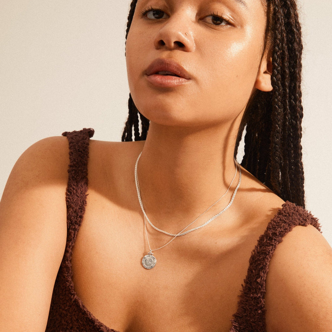 Pilgrim 2 in 1 Silver Plated Coin Necklace