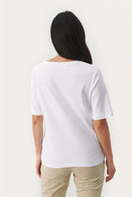 Load image into Gallery viewer, Part Two Ratansa V-Neck Short Sleeve Cotton T-shirt in Bright White or Claret Red
