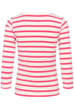 Load image into Gallery viewer, Part Two Emel Long Sleeve Cotton Blend T-Shirt in Bright White, Black or Claret Red Stripe

