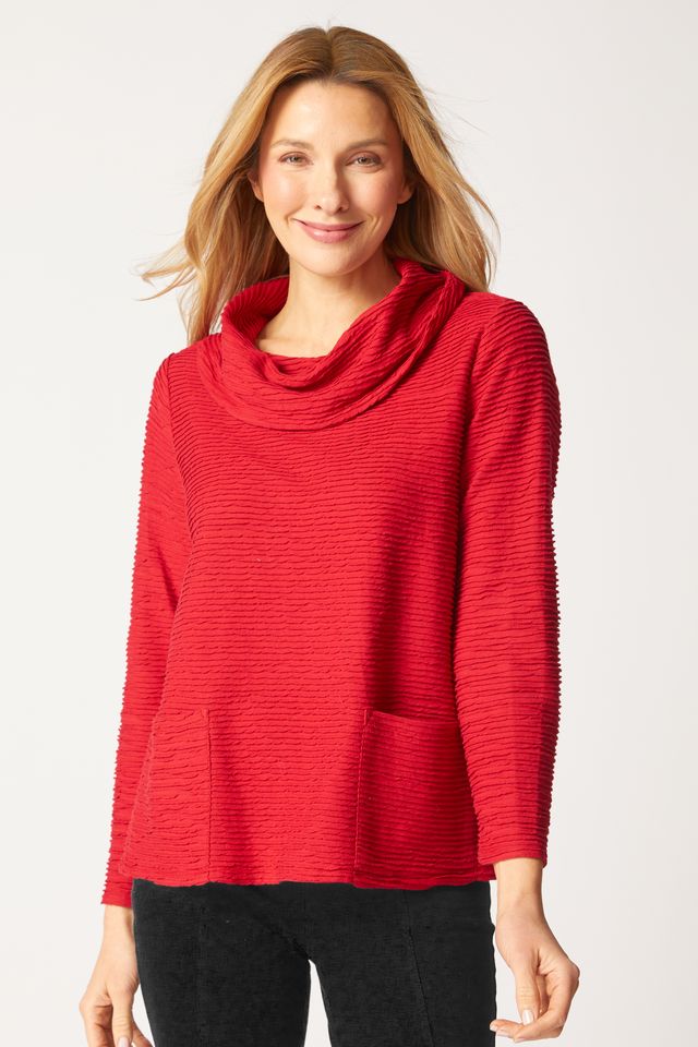 Habitat Ruby Cowl Neck Textured Top with Pockets