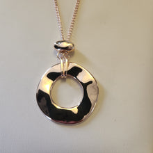 Load image into Gallery viewer, Merx Fashion Rose Gold Double Layer Necklace with Cutout Circle Pendants
