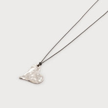 Load image into Gallery viewer, Carcol Black Cord Short Necklace with Hammered Heart Pendant in Gold or Silver
