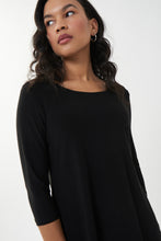 Load image into Gallery viewer, Joseph Ribkoff Classic 3/4 Sleeve Scoop Neck T-Shirt in Midnight Blue or Black
