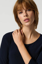 Load image into Gallery viewer, Joseph Ribkoff Classic 3/4 Sleeve Scoop Neck T-Shirt in Midnight Blue or Black
