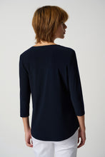 Load image into Gallery viewer, Joseph Ribkoff Classic 3/4 Sleeve Scoop Neck T-Shirt in Midnight Blue or Black
