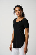 Load image into Gallery viewer, Joseph Ribkoff Classic Short Sleeve Scoop Neck T-Shirt in Midnight Blue or Black
