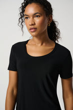 Load image into Gallery viewer, Joseph Ribkoff Classic Short Sleeve Scoop Neck T-Shirt in Midnight Blue or Black
