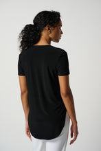 Load image into Gallery viewer, Joseph Ribkoff Classic Short Sleeve Scoop Neck T-Shirt in Midnight Blue or Black
