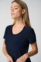 Load image into Gallery viewer, Joseph Ribkoff Classic Short Sleeve Scoop Neck T-Shirt in Midnight Blue or Black
