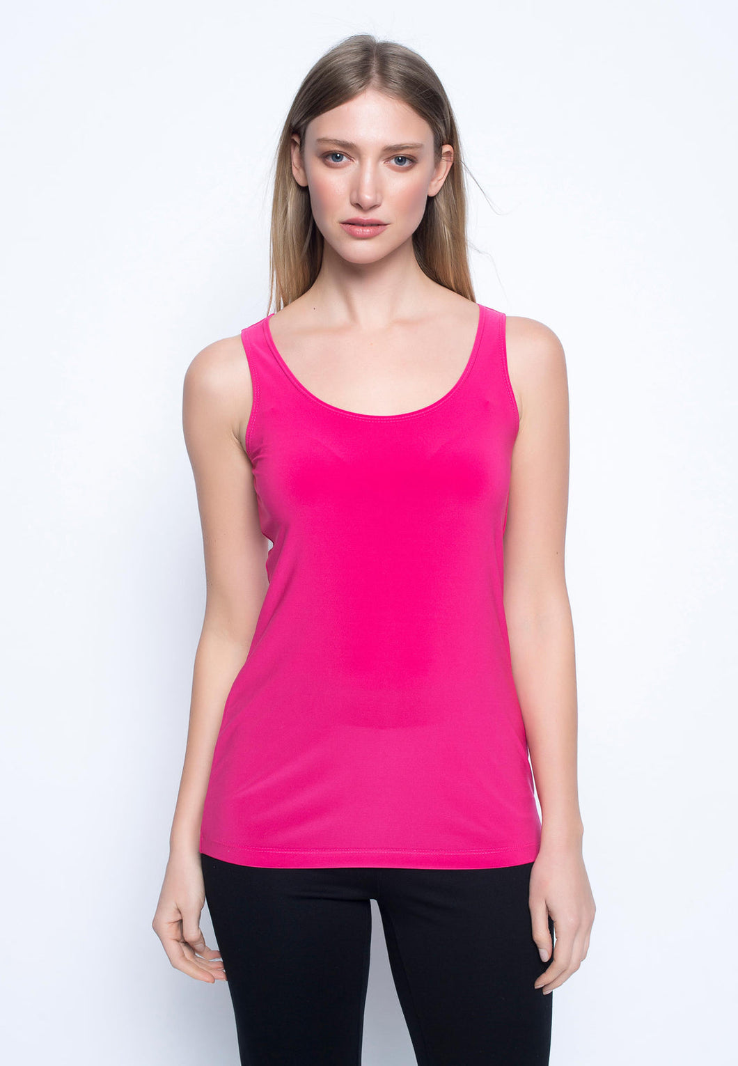 Picadilly Scoop Neck Tank Top in Scarlet or Fuchsia