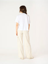 Load image into Gallery viewer, Dex White Round Neck Tee with Side Slits
