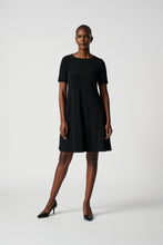 Load image into Gallery viewer, Joseph Ribkoff Scoop Neck Short Sleeve Classic A-Line Dress In Midnight Blue or Black
