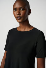 Load image into Gallery viewer, Joseph Ribkoff Scoop Neck Short Sleeve Classic A-Line Dress In Midnight Blue or Black
