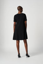 Load image into Gallery viewer, Joseph Ribkoff Scoop Neck Short Sleeve Classic A-Line Dress In Midnight Blue or Black
