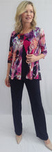 Load image into Gallery viewer, Soft Works Pink Multi 3/4 Sleeve Overlay Top with Front Slit
