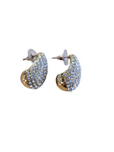 Load image into Gallery viewer, Merx Shiny Silver Tear Drop Pave Earrings

