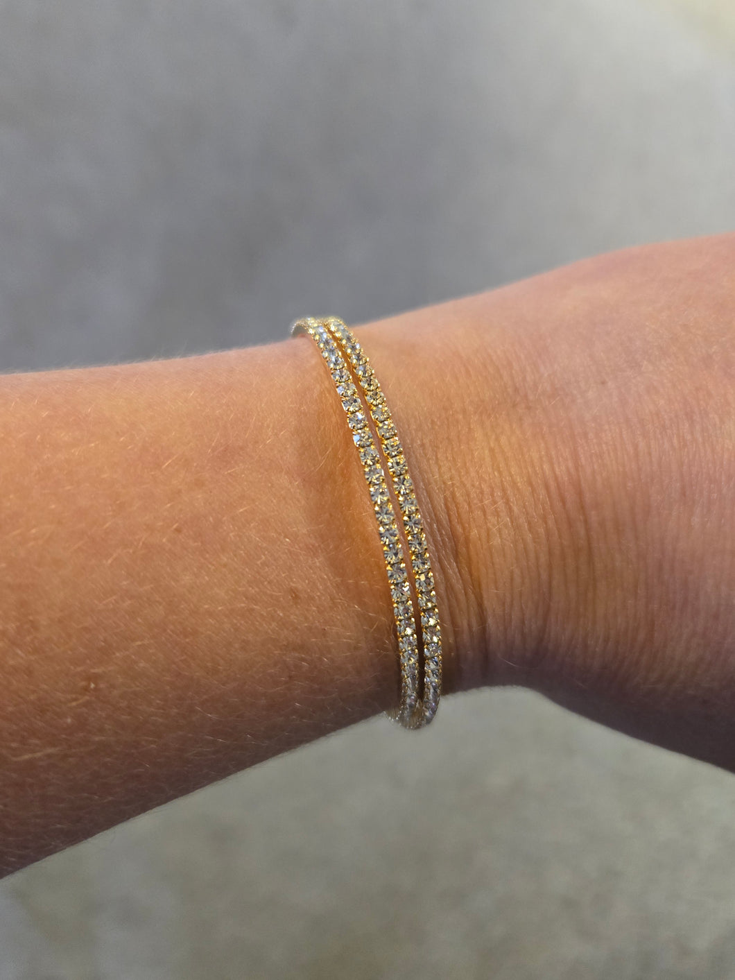 Merx Sofistica Gold Double Row Bangle Bracelet