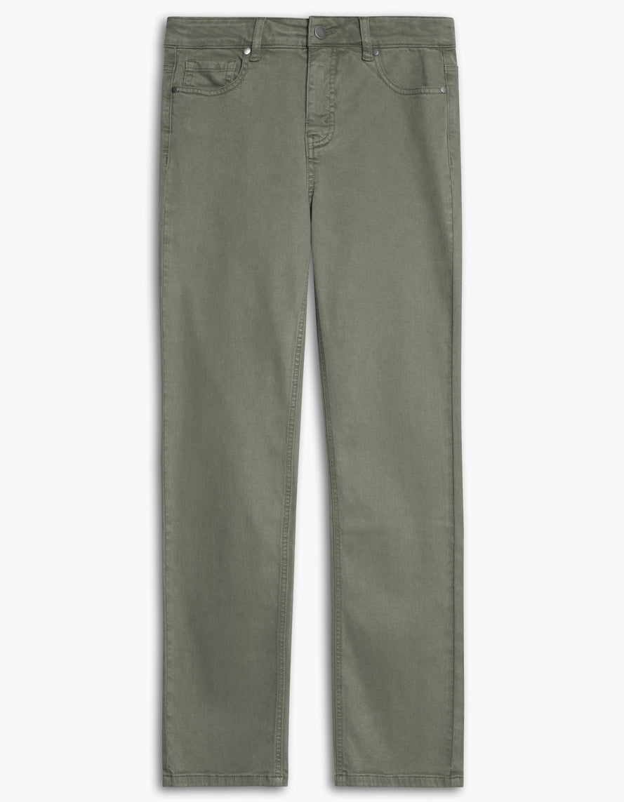 Lois Georgia Dusty Olive Mid High Waist Straight Leg Jeans