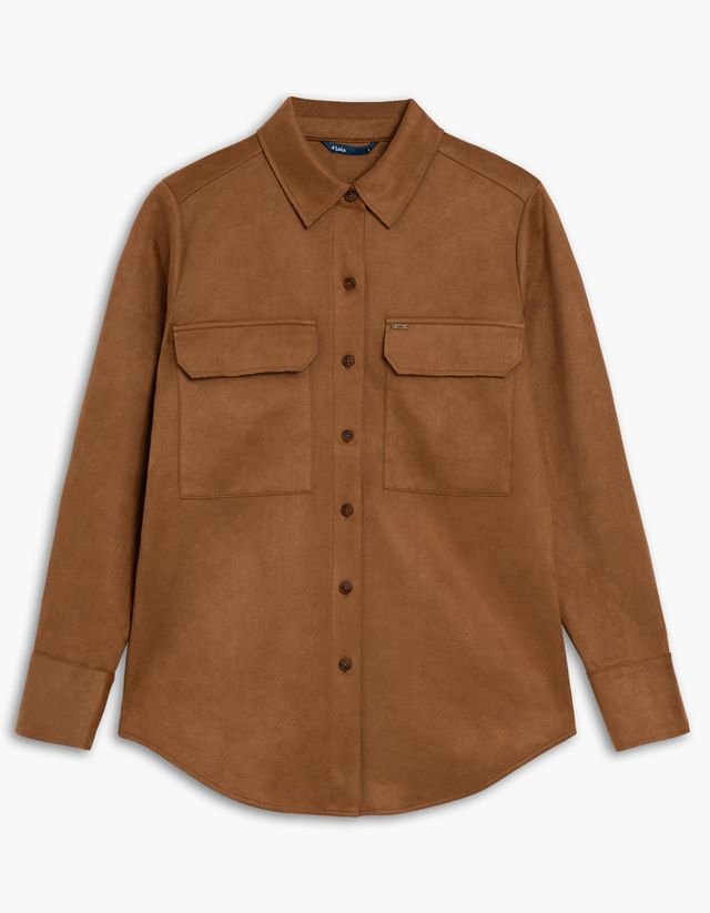 Lois Shanie Cinnamon Long Sleeve Button Front Shirt