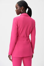 Load image into Gallery viewer, Joseph Ribkoff Dazzle Pink Stretchy Twill Blazer with Belt
