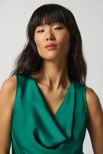 Load image into Gallery viewer, Joseph Ribkoff Kelly Green Sleeveless Cowl Neck Silky Satin Top
