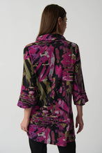 Load image into Gallery viewer, Joseph Ribkoff Black Multi Printed 3/4 Sleeve Cowl Neck Tunic
