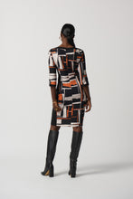 Load image into Gallery viewer, Joseph Ribkoff Black Multi Geometric Print 3/4 Sleeve Sheath Dress
