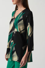 Load image into Gallery viewer, Joseph Ribkoff Black Multi Abstract Print Fit-and-Flare Tunic
