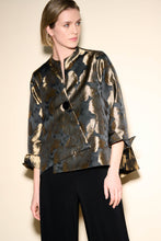 Load image into Gallery viewer, Joseph Ribkoff Black Bronze Mock Neck Swing Jacket
