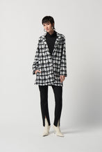 Load image into Gallery viewer, Joseph Ribkoff Off-White and Black Houndstooth Jacquard Knit Boxy Coat
