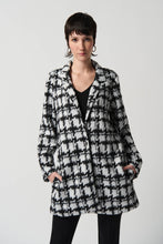 Load image into Gallery viewer, Joseph Ribkoff Off-White and Black Houndstooth Jacquard Knit Boxy Coat
