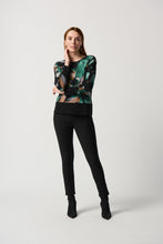 Load image into Gallery viewer, Joseph Ribkoff Black Multi Abstract Print Sweater Knit Top

