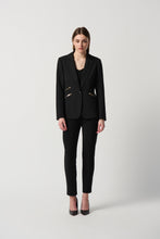 Load image into Gallery viewer, Joseph Ribkoff Black Woven Blazer With Zippered Pockets
