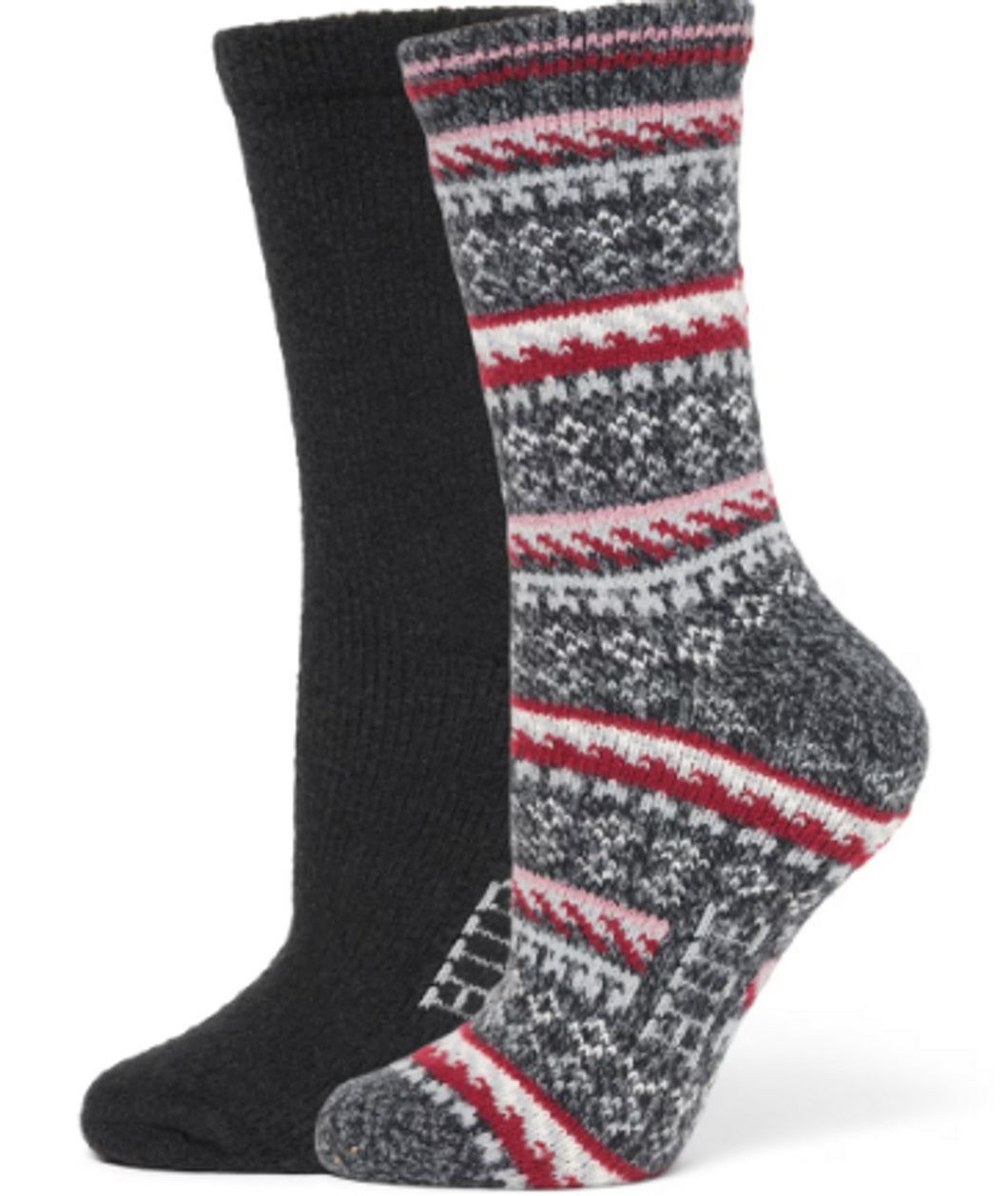 Hue Charcoal Geo Fair Isle Boot Socks 2PK